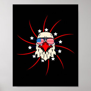 Us Flag For American Independence Day On 4th Of Ju Poster