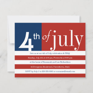 US Flag Fourth of July Party Invitation