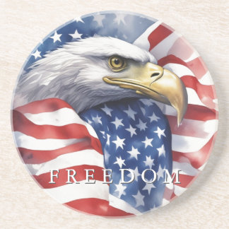 US Flag Freedom Eagle Motivational Inspirational Coaster