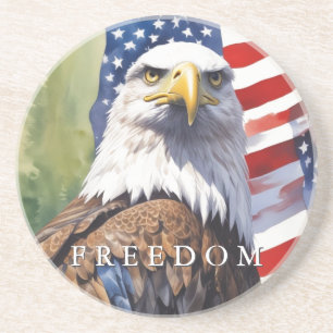 US Flag Freedom Eagle Motivational Inspirational Coaster