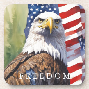 US Flag Freedom Eagle Motivational Inspirational Coaster