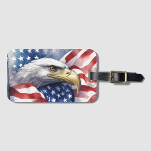 US Flag Freedom Eagle Motivational Inspirational Luggage Tag