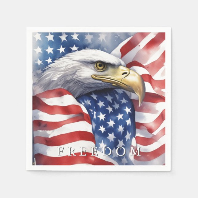 US Flag Freedom Eagle Motivational Inspirational Napkin (Front)