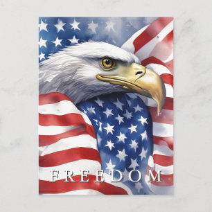 US Flag Freedom Eagle Motivational Inspirational Postcard