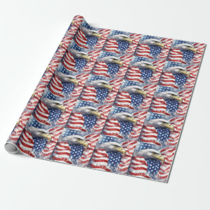 US Flag Freedom Eagle Motivational Inspirational Wrapping Paper