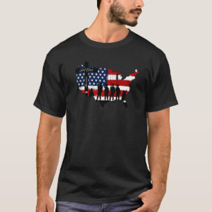 Us Flag God Bless America Veteran July 4th Memoria T-Shirt