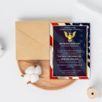 US Flag/Golden Eagle Military Retirement Party Inv