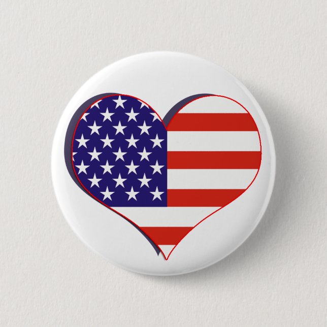 US Flag Heart Button (Front)