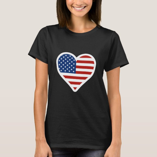 US Flag Heart T-shirt (Front)