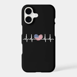 US Flag Heartbeat ECG Electrocardiography