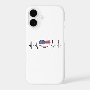US Flag Heartbeat ECG Electrocardiography
