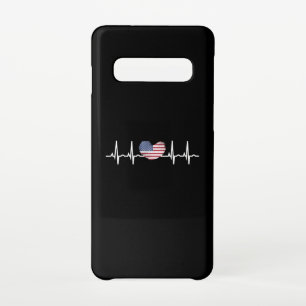 US Flag Heartbeat ECG Electrocardiography Samsung Galaxy Case