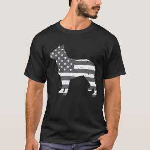 Us Flag Heeler Vintage Pet Red Blue Cattle Dog Pat T-Shirt