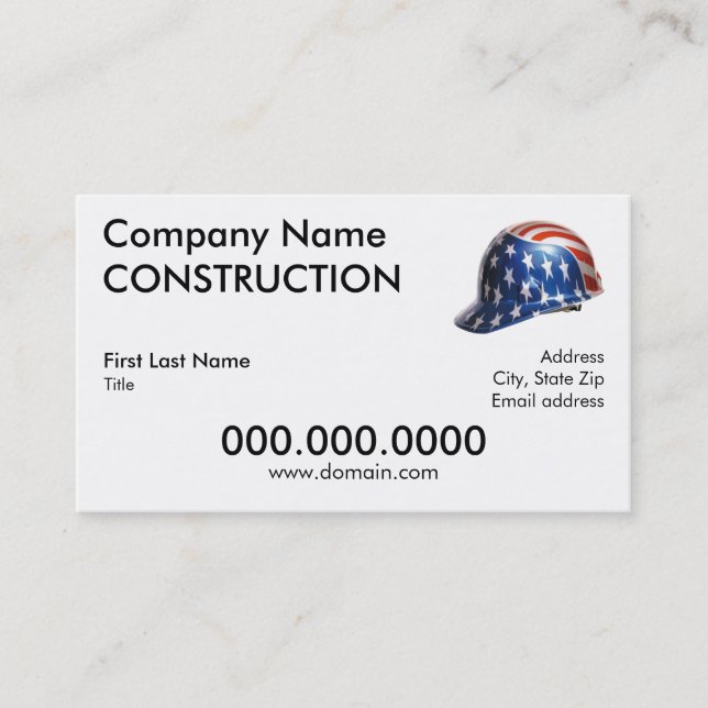 US Flag Helmet  Business Card (Front)