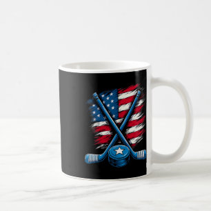Us Flag Ice Hockey Player (2) Coffee Mug