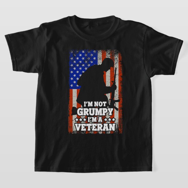 US Flag Im not Grumpy im a Veteran 116 T-Shirt (Laydown)