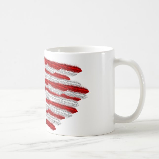 US Flag  in Feathers Coffee Mug (Right)