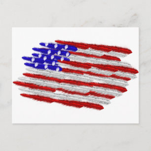 US Flag in Feathers Postcard