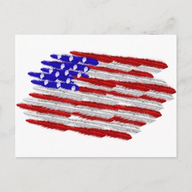 US Flag  in Feathers Postcard (Front)
