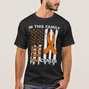US flag in this family nobody fights alone orange  T-Shirt