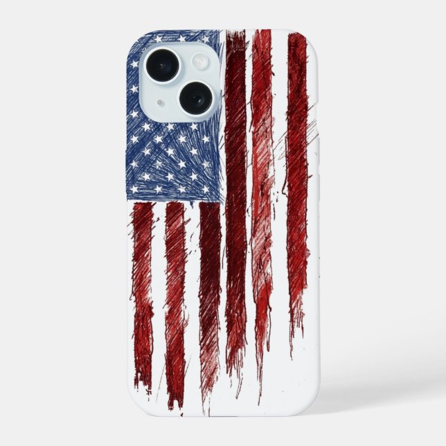 US Flag iPhone 15 Case (Back)