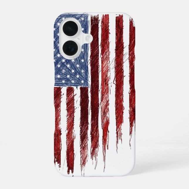 US Flag iPhone 16 Case (Back)