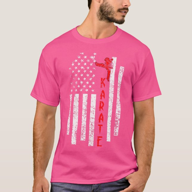 Us Flag Karate T-Shirt (Front)