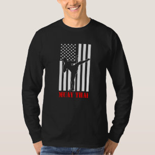 Us Flag Kickboxing Martial Arts Fighter Muay Thai T-Shirt