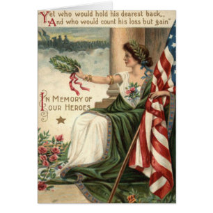 US Flag Lady Liberty Rose Soldiers