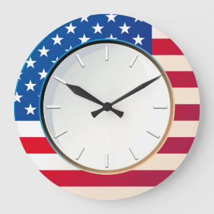 US Flag Large Clock