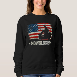 Us Flag Lawn Mower Vintage Mowologist Yard Work La Sweatshirt