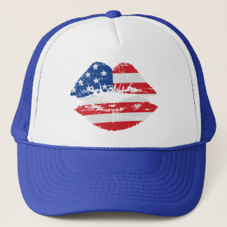 US Flag Lips Hat