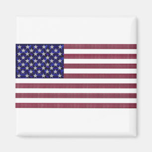 US Flag made with Gemstones Magnet