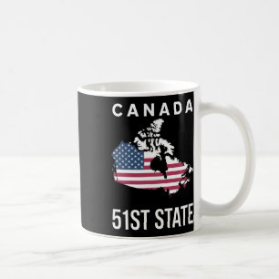 Us Flag Map Canada 51st State Coffee Mug