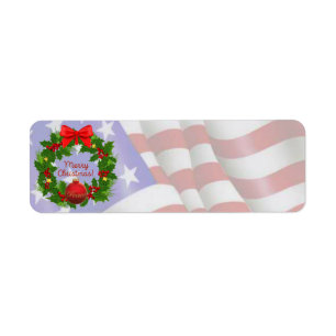 US Flag Merry Christmas Card