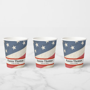 US Flag Military Patriotic Graduation Party  Paper Cups