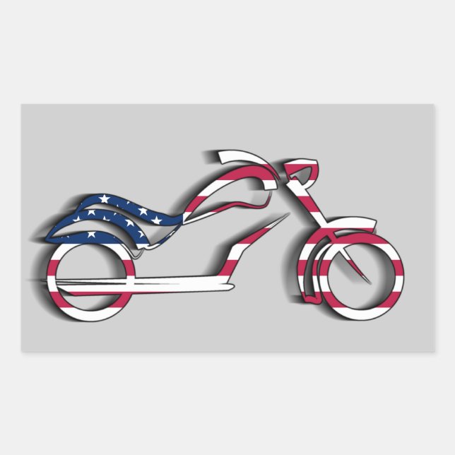 US Flag Motorcycle Sticker (Rectangle) (Front)