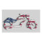 US Flag Motorcycle Sticker (Rectangle)