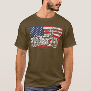 US Flag Motorcycle United States Motorbike Biking T-Shirt