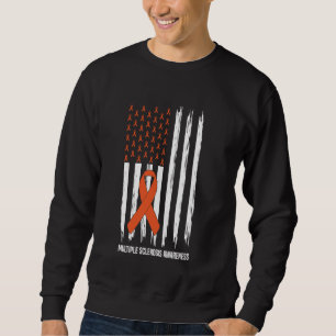 US Flag MS Family Support Multiple Sclerosis Aware Sweatshirt