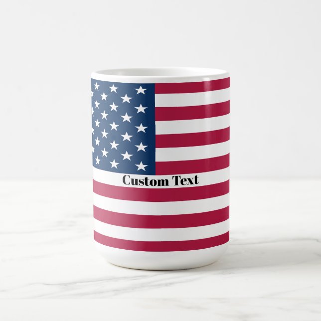 US Flag Mug - Custom Text American Coffee Gift (Center)
