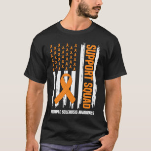 US Flag Multiple Sclerosis MS Awareness Supporter T-Shirt