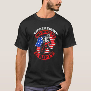 Us Flag Mx Motocross Live Is Short So Grip It And  T-Shirt