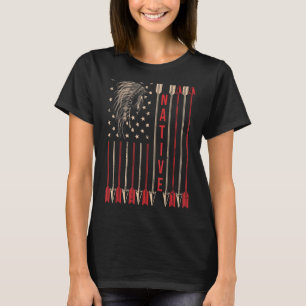 Us Flag Native American Headdress Indian Blood T-Shirt