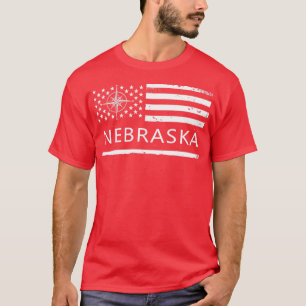 Us Flag Nebraska Nebraska State Love T-Shirt