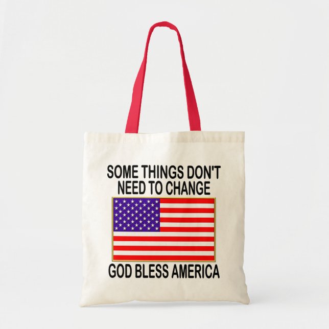 US Flag No Need For Change Tote Bag (Front)