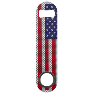 US Flag on Carbon Fibre Style Decor