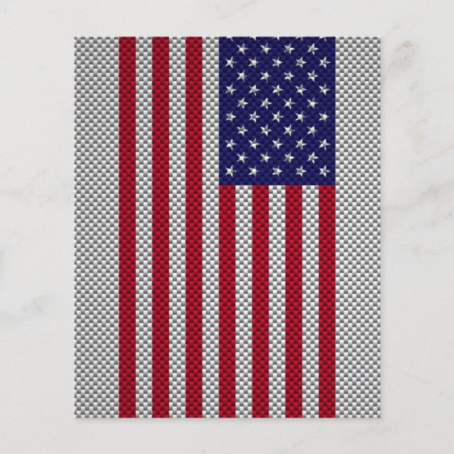 US Flag on Carbon Fibre Style Decor Flyer (Front)