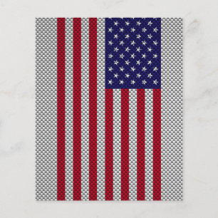 US Flag on Carbon Fibre Style Decor Flyer