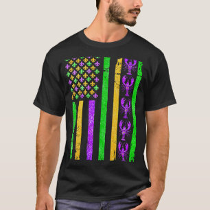 US Flag Outfits Mardi Gras Crawfish T-Shirt